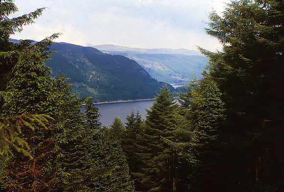 Thirlmere from tree line on Helvellyn Aug 65